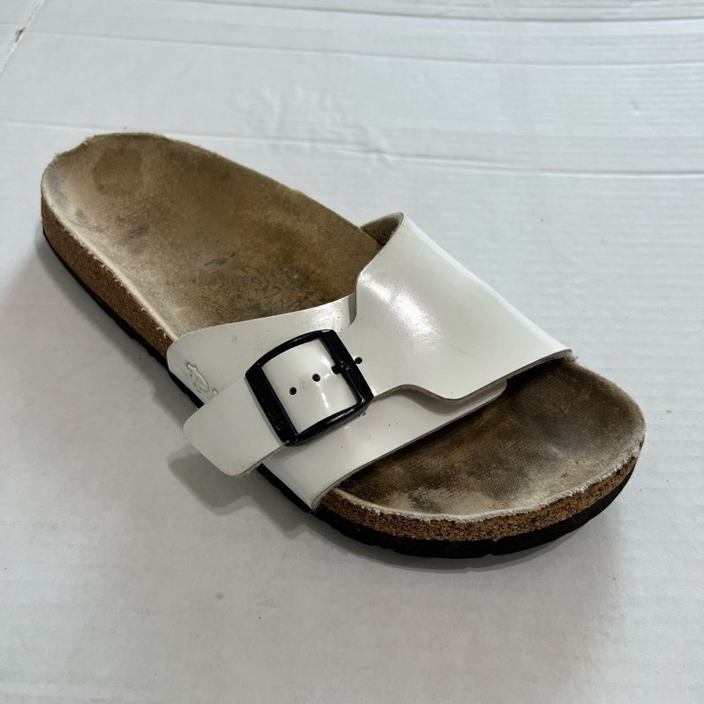 Birkenstock White Patent Leather Sandals